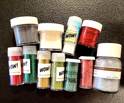 Crafting Glitter Lot Of  9  & 2 Embossing Powders Great For Card Making • $3