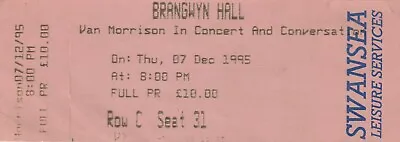 Van Morrison Ticket - Brangwyn Hall Swansea 7th Dec 1995 • $4.35