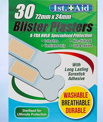 30x WASHABLE Blister Plasters Shields Adhesive Heel Foot Feet LATEX FREE Jog • £2.59