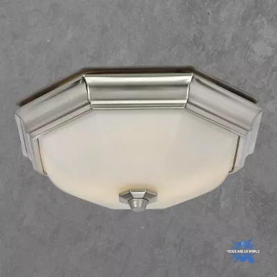 80 CFM Decorative Brushed Nickel Bathroom Exhaust Ventilation Fan 2 LED Light • $179.95