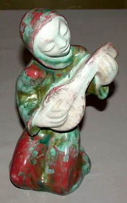   Michael Andersen & Sons Denmark Woman With Mandolin Signed Danish Pottery   • $199.99