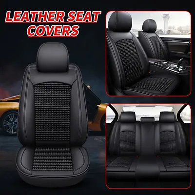 For Mercedes-Benz Ice Silk PU Leather Car Seat Covers Full Set/2xFront Cushions • $145.96