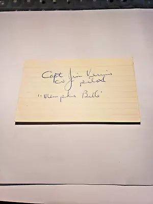 Jim Verinis Signed Index Card  Wwii Memphis Belle Co-pilot • $166