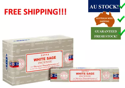 Satya White Sage Incense Stk- Pure & Authentic - Cleansing & Purifying [12 Pack] • $26.95
