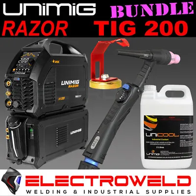 UNIMIG Razor Tig 200 ACDC Welder + Water Cooler + Torch +Coolant AC/DC U12002K • $3369