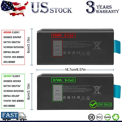 X8VWF 4XKN5 Battery For Dell Latitude 14 Rugged 5404 5414 E5404 7404 7414 • $27.59