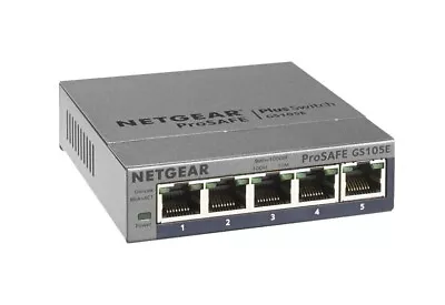 NetGear  ProSafe Plus GS105E-100NAS 5-Ports External Ethernet Switch • $14