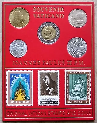 VATICAN 5 VARIOUS COINS & 6 STAMPS Souvenir Set See Pictures Attached • $14.99