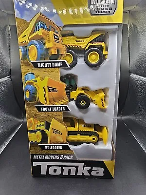 Tonka - Metal Movers 3 Pack - Mighty Dump Truck Front Loader & Bulldozer • $27.92