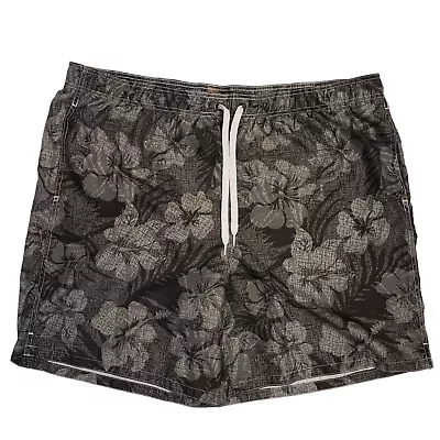 Merona Swim Trunks Shorts Mens XXL 2XL 44/46 Black Gray Floral • $9.98