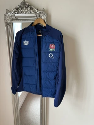£16.99 • Buy Blue England Rugby O2 Quilted Umbro Full Zip Jacket Top Size Medium