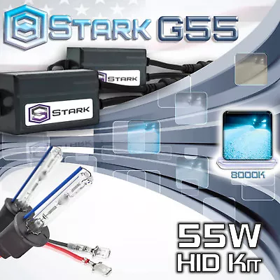 Stark 55W Micro HID Head Light Slim Xenon Kit - H1 8K 8000K Ice Blue • $32.94