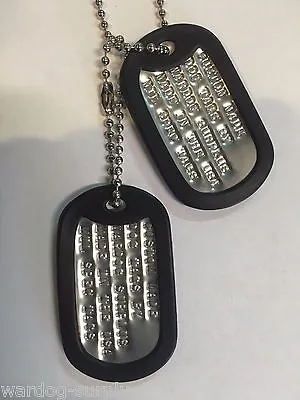 Military Custom Id Dog Tags With Chain & Silencers Official Gi Army Usmc Spec  • $9.99