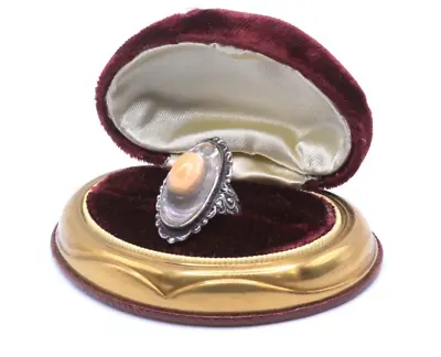 Antique Art Nouveau Century Blister Pearl Sterling Silver Ring Sz 6 • $39