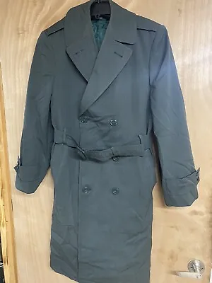 VTG US Army 34R AG-44 Green Belted Wool Trench Coat No Liner Vietnam Era • $40