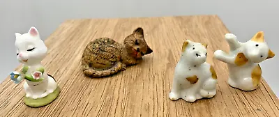 4 Miniature Cat Figurines Ceramic/stone Kittens Under 2 T One Giftcraft Toronto • $12