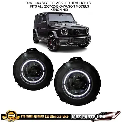 G63 AMG Black Headlights Hid Xenon G-Wagon New 2020+ Style G500 G550 Fits 07-18 • $625