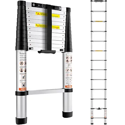 VEVOR Telescoping Ladder Aluminum Extension Step 12.5 Ft Multi-purpose Portable • $83.99