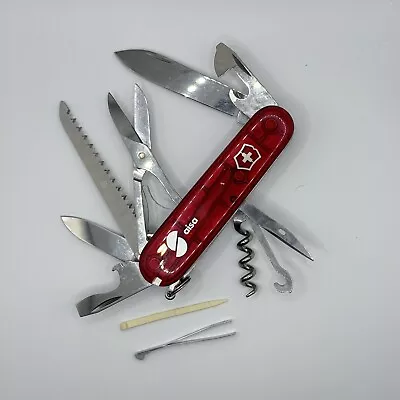 Victorinox Huntsman Swiss Army Pocket Knife - Transparent Ruby Red - 91mm • $29.88