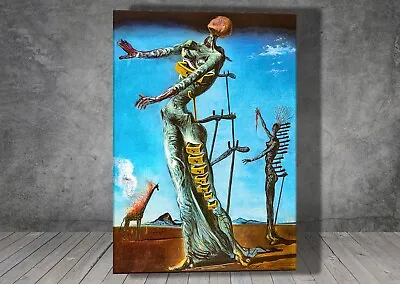 Salvador Dali The Burning Giraffe CANVAS  PAINTING ART PRINT POSTER 1573 • £7.15