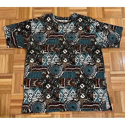 Vintage Sweet Blondie USA Tee T-Shirt Mens 2XL Geometric Aztec Rhinestones • $19.95