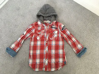 Boys H & M LOGG Check Shirt Top - Red & White - 8-9 Years EUR 134 • £3.99