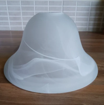 £16 • Buy White Opaque Swirl Pattern Glass Bell Shaped Ceiling Light Shade Pendant 