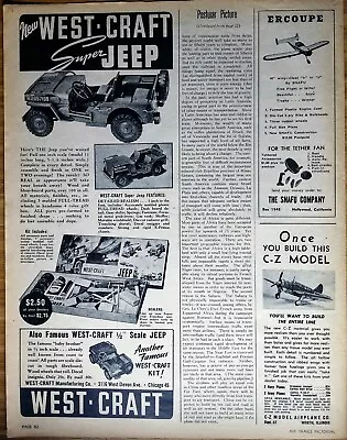 1944 West Craft Model Army Jeep Kit War Era Vintage Half-Page Art Print Ad • $12.80