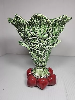 Vintage Bordallo Pinheiro Radish Beet Vase Portuguese Majolica 7 Inches  • $80