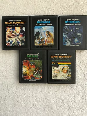 Atari 2600 Games-Missle Command Asteroids Defender Berzerk & Super Breakout • $25