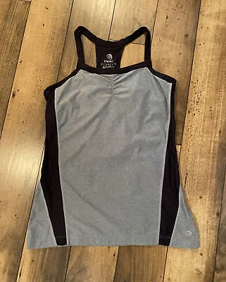 MPG Gray Athletic Racerback Tank Top Built In Sports Bra Large • $9