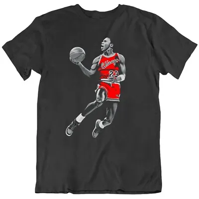 Michael Jordan Retro Bred Black White Poster Retro Fan Black T Shirt • $18.99