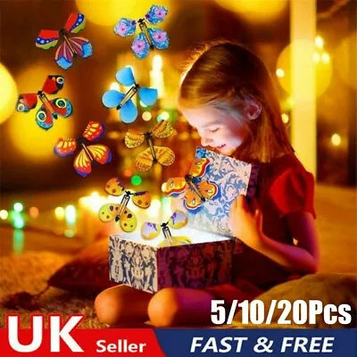 £9.97 • Buy 5/10/20x Magic Flying Butterfly Card Surprise Wind Up Butterfly In The Book UK