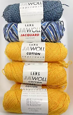 Lang Yarns JA Wool Jacquard And Cotton Superwash Sock Mixed Lot Of 10 • $87.92