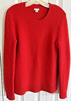 J. Crew Factory Women’s Red Pullover Crew Neck Cable Sweater Size Small • $13.75