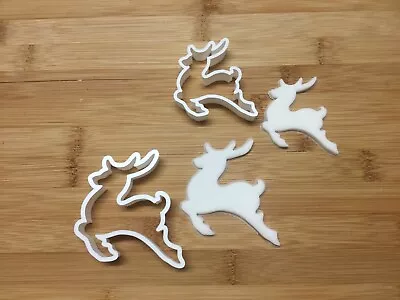 £4.50 • Buy Christmas Reindeer Cookie Cutters Set Of 2, Biscuit, Pastry, Fondant, Bread