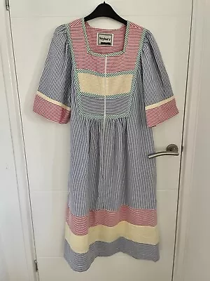 Saybury Seersucker Rainbow Dress Size M/L UK 12/14 • £45