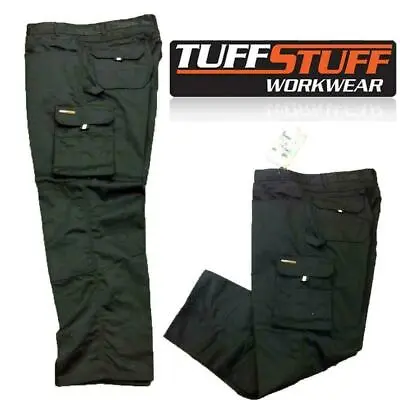 £21.99 • Buy Mens Tuff Stuff Cargo Trousers Work Combat Heavy Duty Knee Pads All Sizes