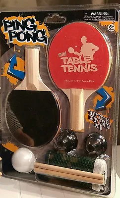Mini Table Tennis New In Package Suction Cup Net 2 Paddles 1 Ball • $8.99