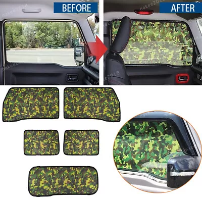 $91.99 • Buy Camouflage Full Window Sunshas Shade Curtain Cover Trim Fit For Suzuki Jimny2019
