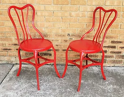 (2) Vintage UHL Art Steel Chairs By Toledo Metal Furniture Company 1900's • $125