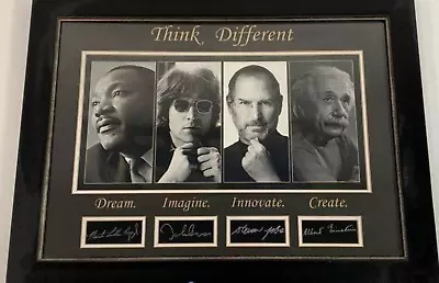 “Think Different” Framed King-Lennon-Jobs-Einstein W/proof-Digitally Signed Art • $299