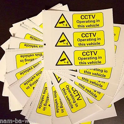 £1.29 • Buy CCTV Operating In This Vehicle Self Adhesive Sticker Sign Car Taxi Bus Van Cab 