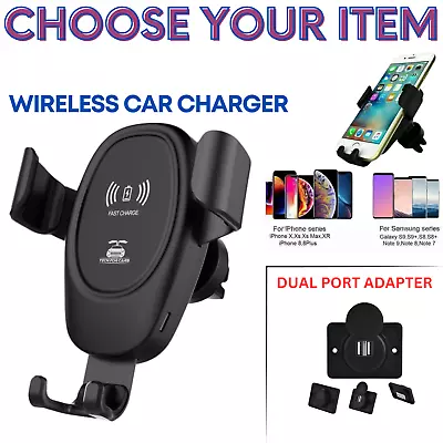 Wireless Fast Car Charger Qi Mount Holder For IPhone Samsung LG Huawei Magnetic • £5.49