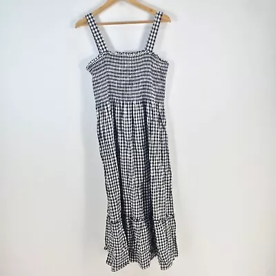 Lily Loves Womens Dress Size 16 Maxi Fit Flare Black White Gingham Check 080653 • $24.95