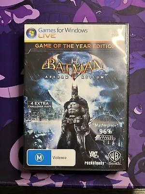 Mint Disc PC Batman: Arkham Asylum Game Of The Year Edition Free Postage • $15