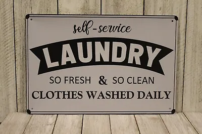 Laundry Room Tin Metal Sign Poster Wall Art Decor Vintage Style Rustic Look XZ • $10.97