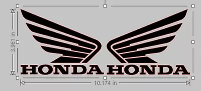 (X2) Honda Wings Decals Stickers Pair Quad Motorbike ATV Mower Tank Glass • £3.50