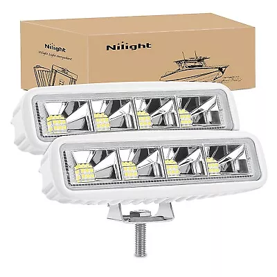 Nilight Marine LED Navigation Lights 2PCS 72W White Flood Beam Lights • $26.99