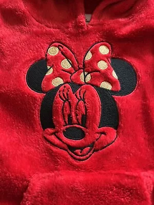 Disney Jumping Beans Girls Minnie Mouse Soft Cozy Fleece Pullover Hoodie  Size 4 • $10.99